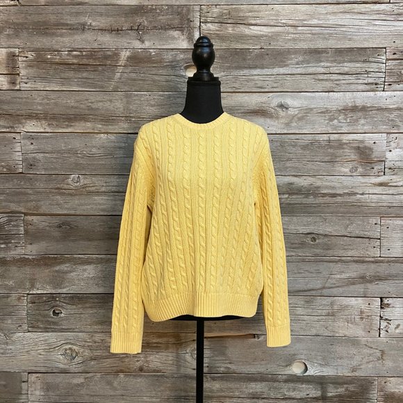 ✨🌼Brooks Brother Yellow Cable Knit Sweater ✨ - Picture 1 of 7